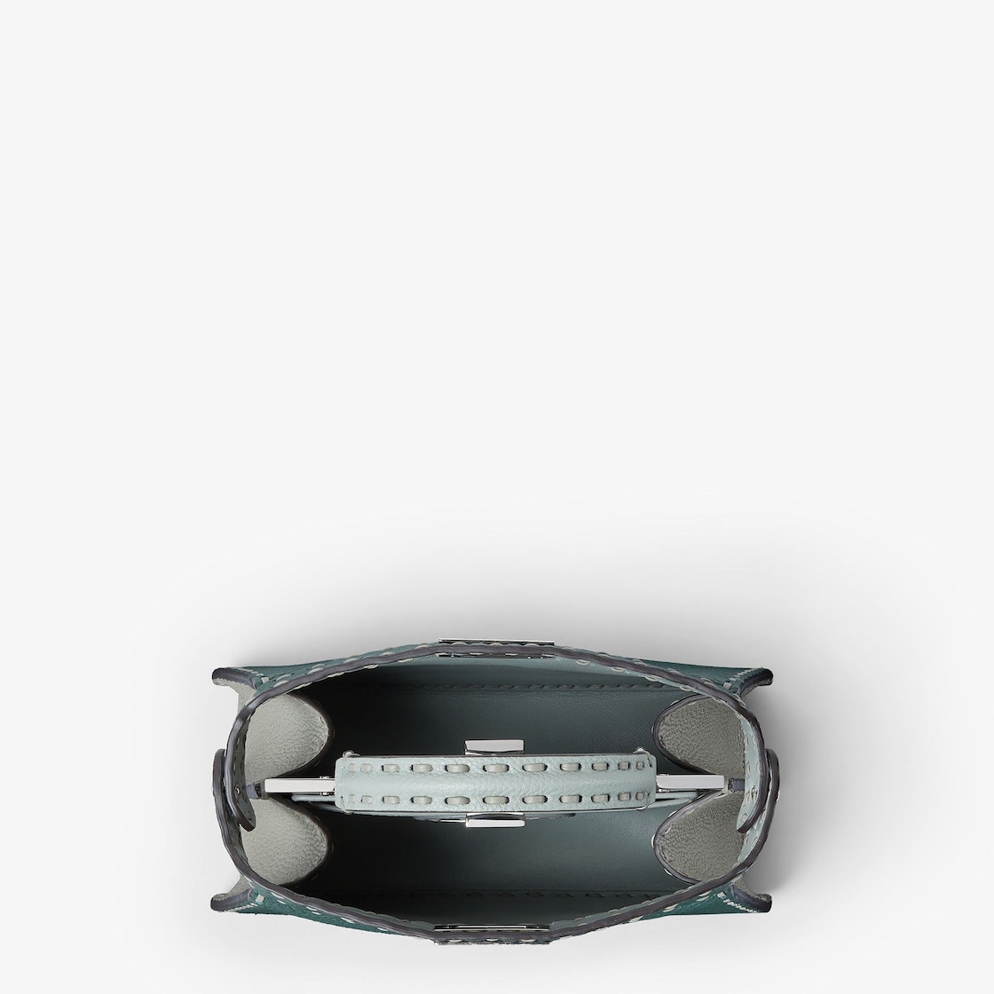 FENDI Peekaboo ISeeU Small Multicolor sage Selleria bag with 556 hand-sewn topstitches - Image 5